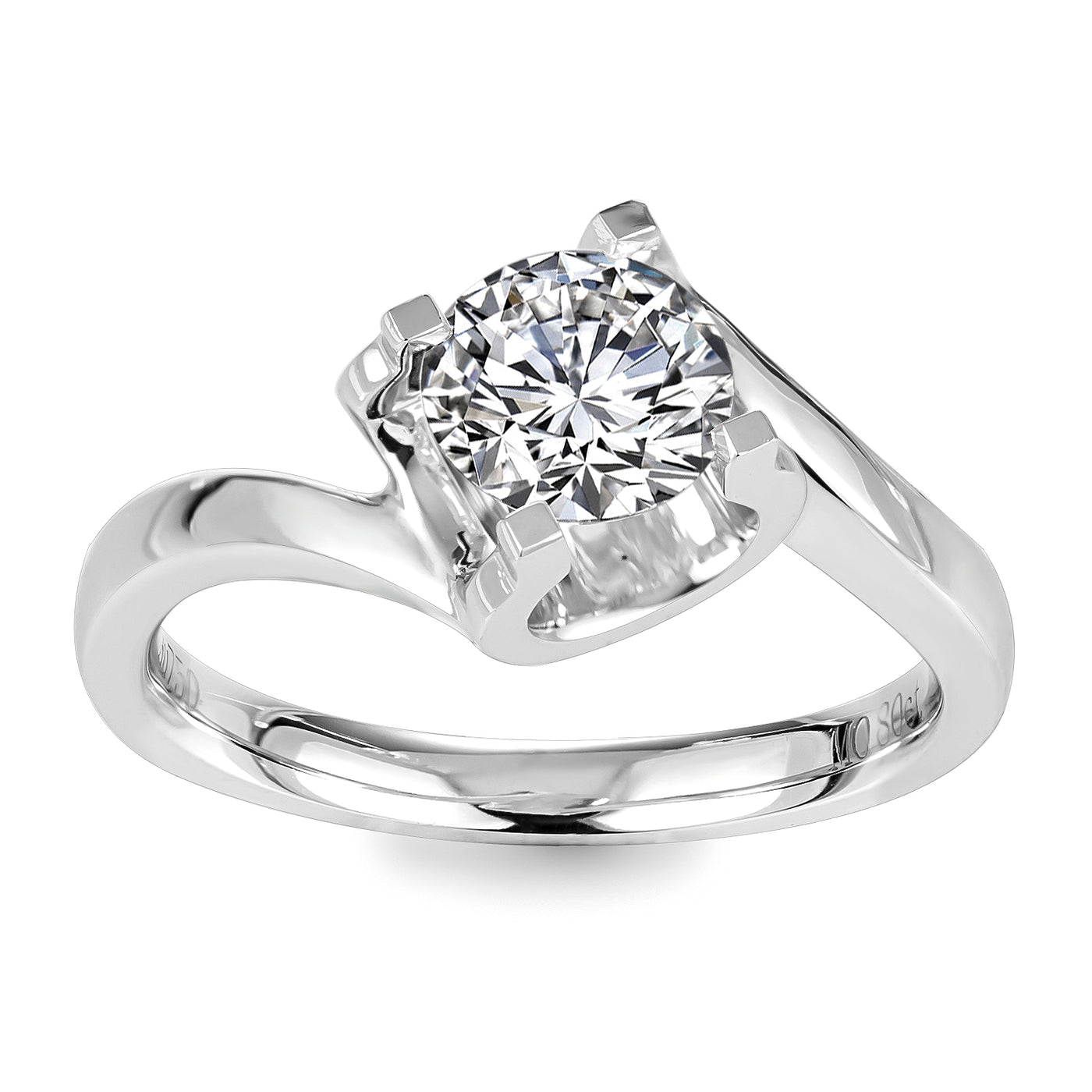 18K Gold 1 ct Solitaire Moissanite Ring