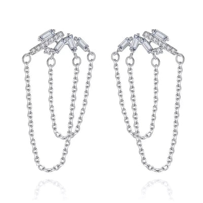 Avant Garde Chain Silver Earrings