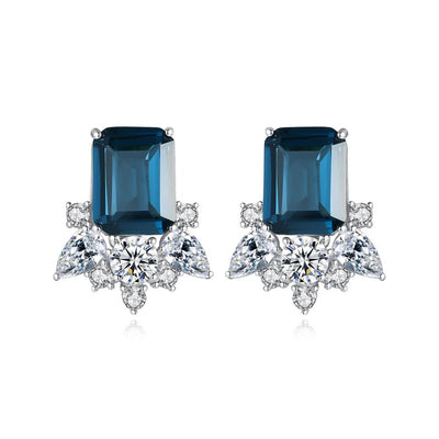 London Blue Topaz Simulant Silver Earrings