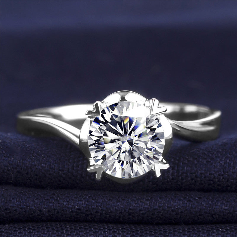 10K Gold Created Diamond 0.3 CT Solitaire Ring