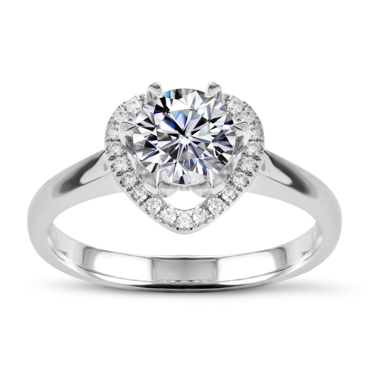 18K Gold 1 CT Moissanite Halo Ring