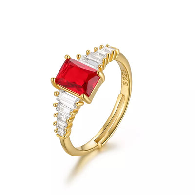 Ruby Simulant Gold Ring