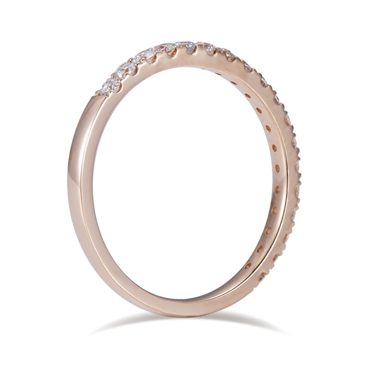 18K ROSE GOLD ETERNITY RING WITH PRONG-SET LAB CREATED DIAMONDS