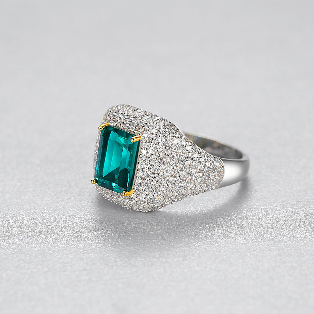 Emerald & Diamond Simulants Ring