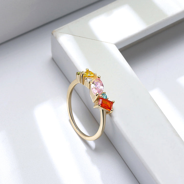 14K Yellow Gold Multi Stone Ring