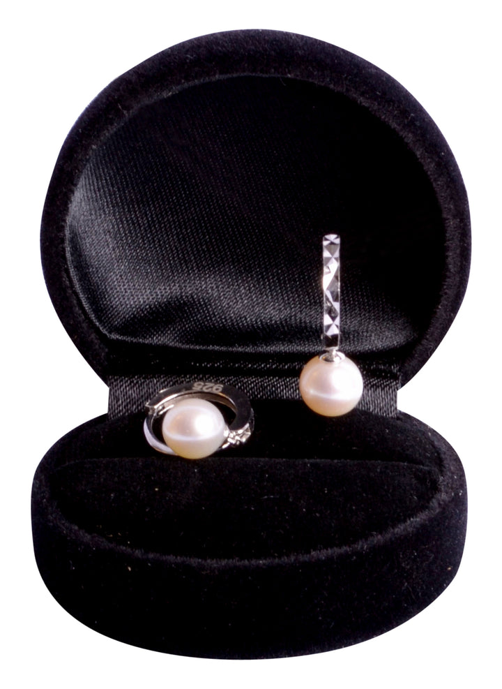 White Pearl Sterling Silver Dangle Earrings | SilverAndGold