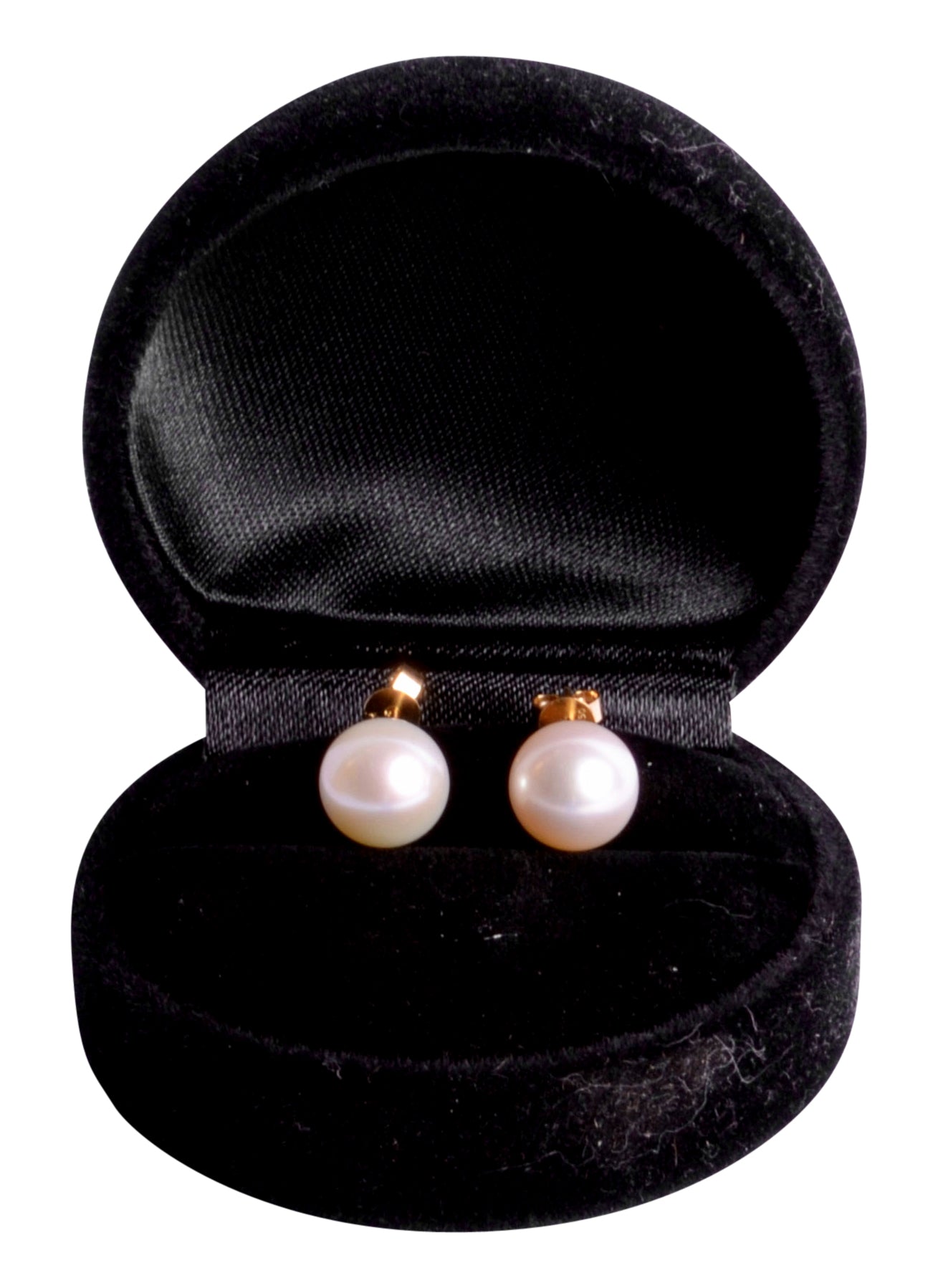 18K Gold White Pearl Stud Earrings | SilverAndGold