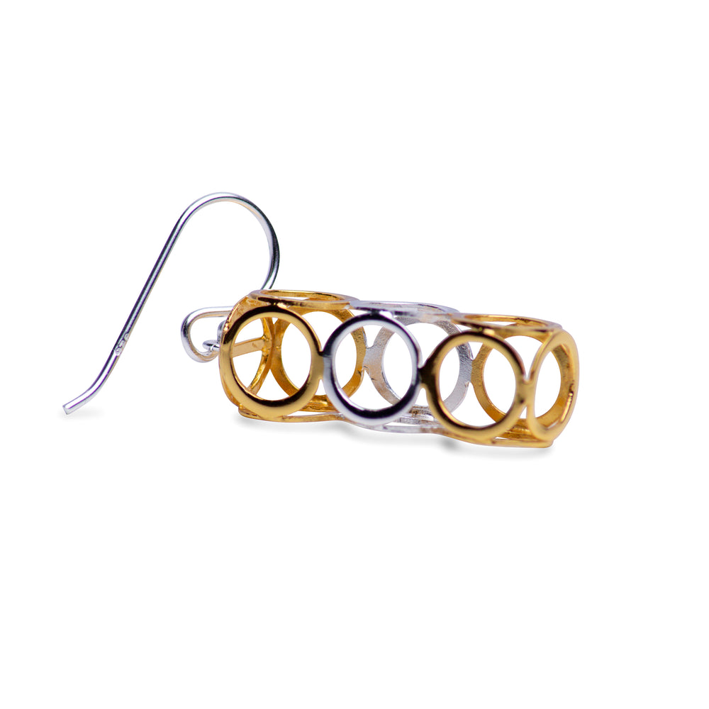 Geometric Dangle Earrings in Sterling Silver & Gold | SilverAndGold