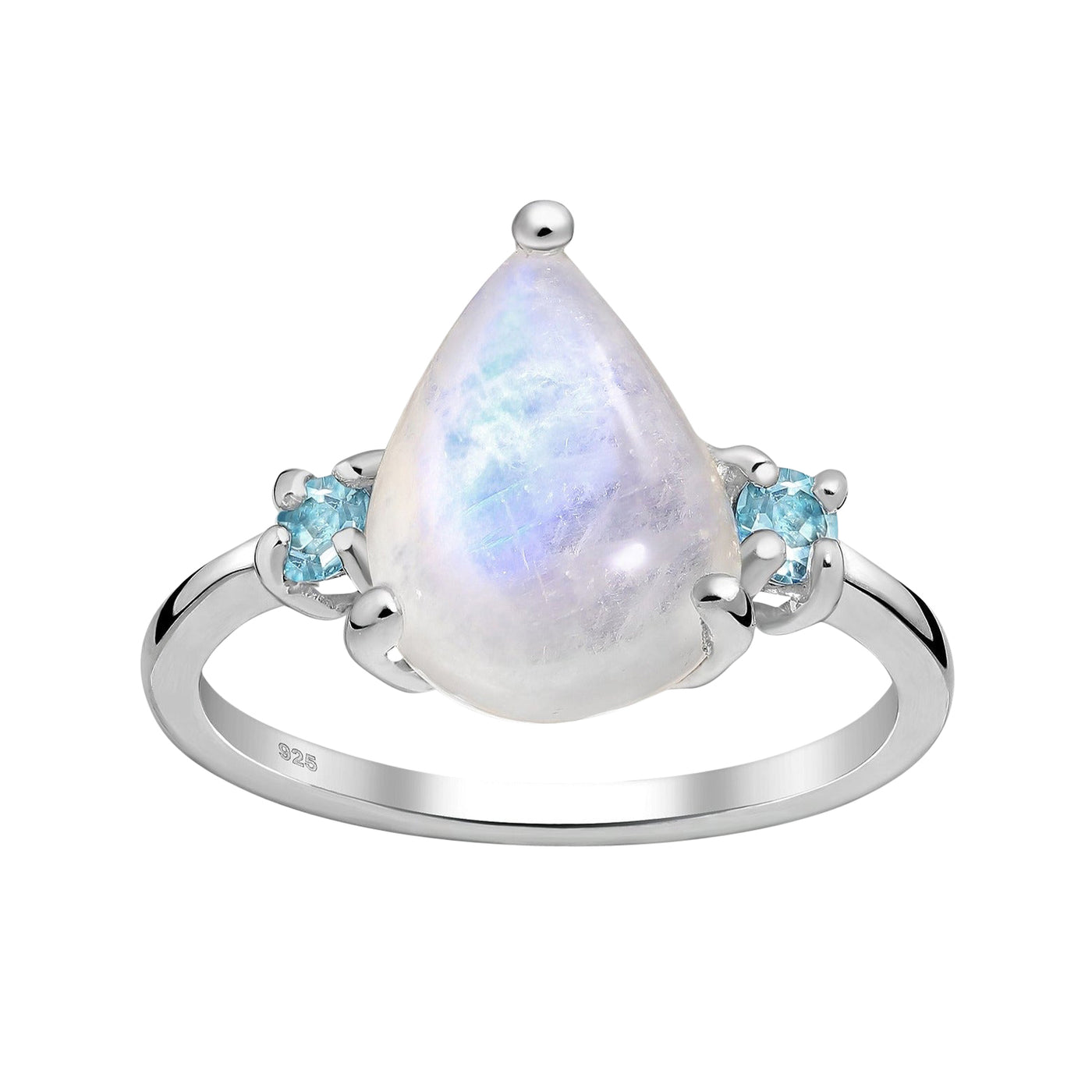 Rainbow Moonstone Silver Ring