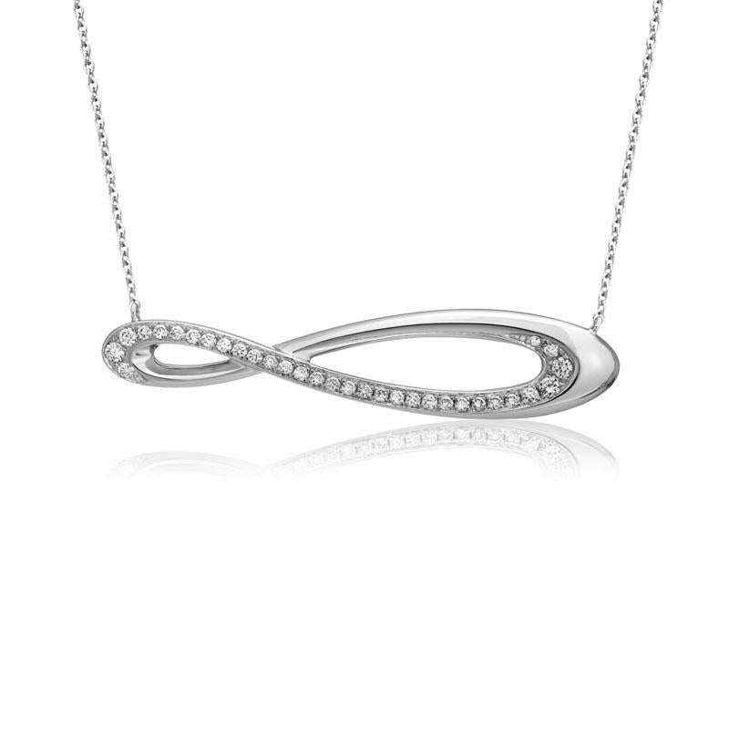 14K White Gold Diamond Necklace