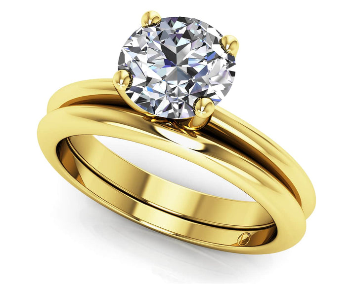 Four Prong Timeless Solitaire Diamond Bridal Set