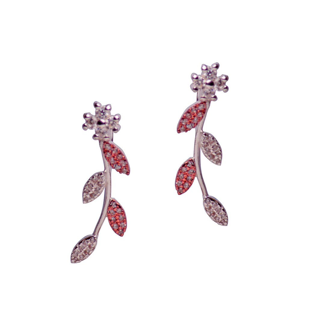Cubic Zirconia Gold & Silver Flower Earrings | SilverAndGold