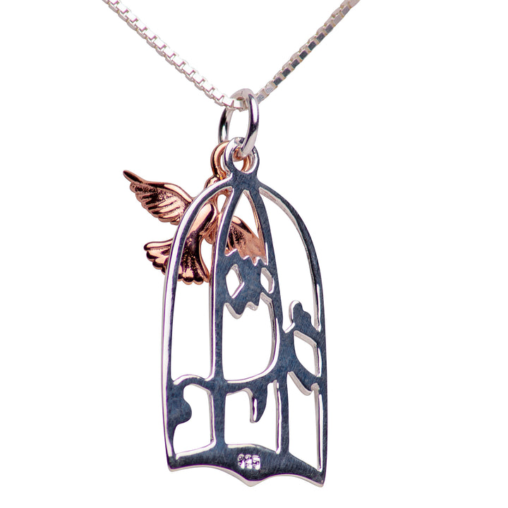 Free Spirit Bird & Birdcage Pendant