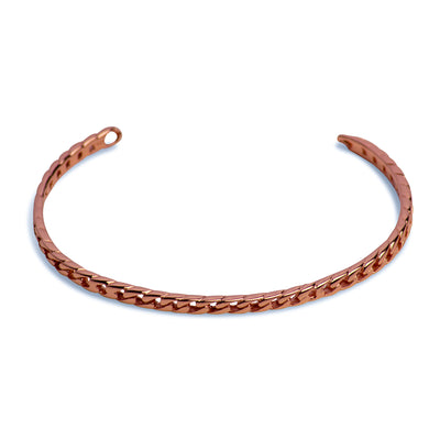 14K Rose Gold Plated Sterling Silver Link Pattern Bangle