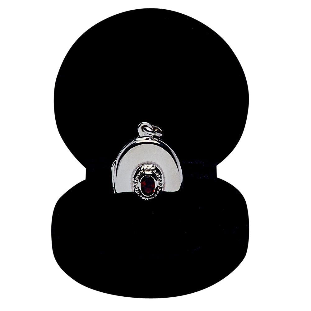 Silver Garnet Locket