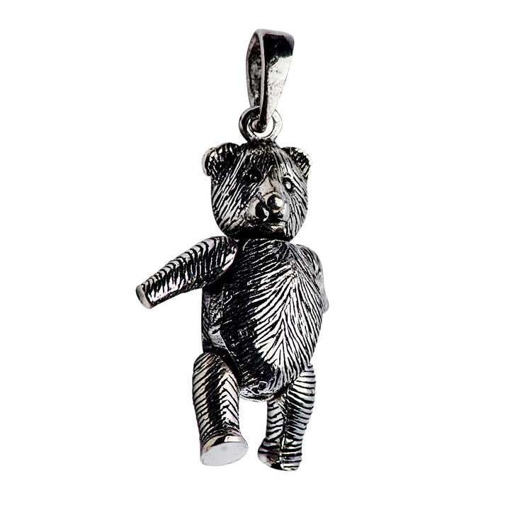 Movable Bear Silver Pendant