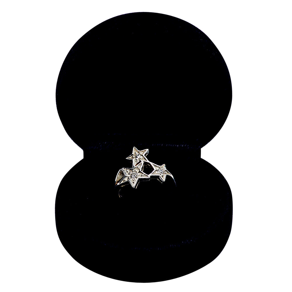 Silver & Diamond Simulant Star Ring