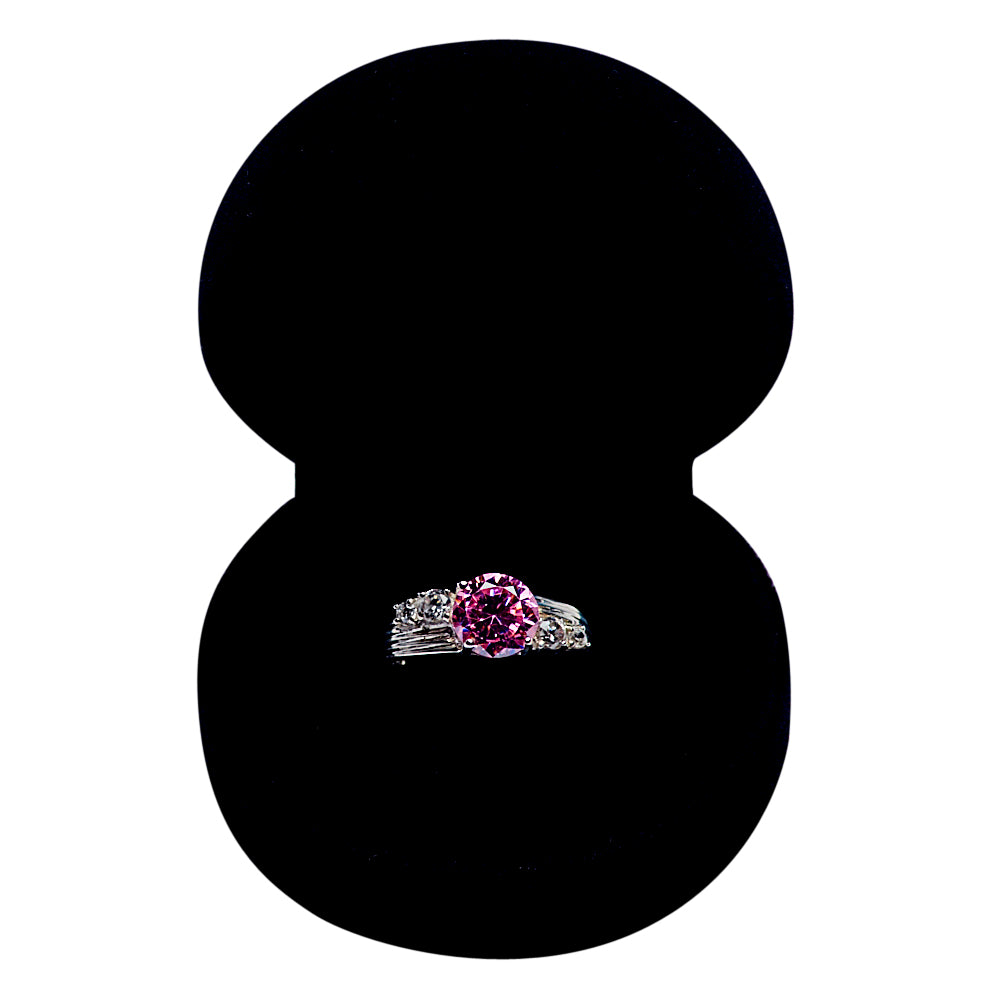 Pink Diamond Simulant Silver Ring