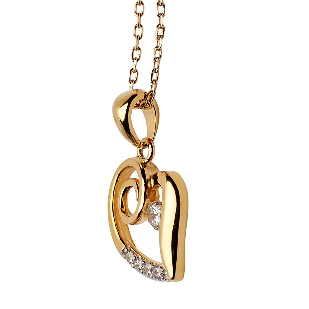 Gold Crystal Heart Necklace