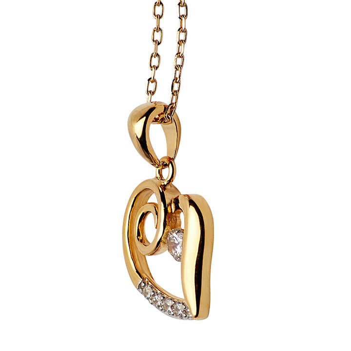 Gold Crystal Heart Necklace