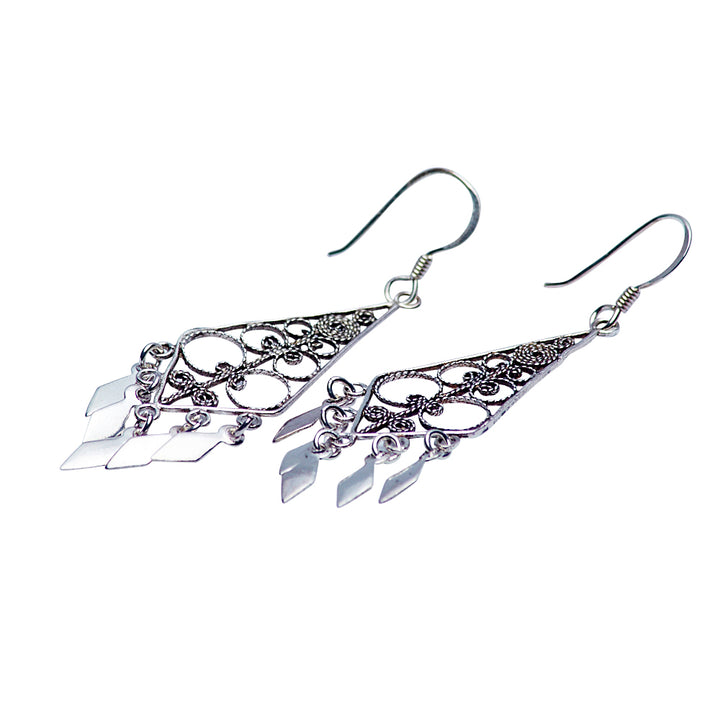 French Diamond Sterling Silver Chandelier Earrings | SilverAndGold