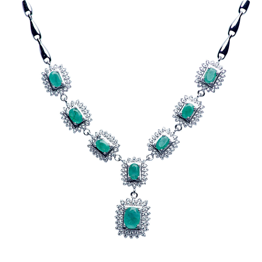 Emerald Regal Silver Necklace