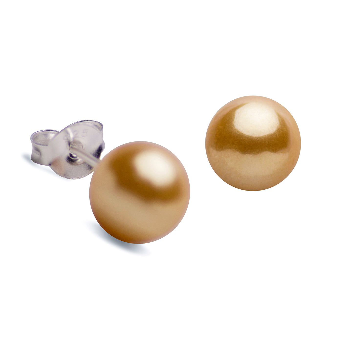 8 mm Gold Cultured Pearl Earrings | SilverAndGold