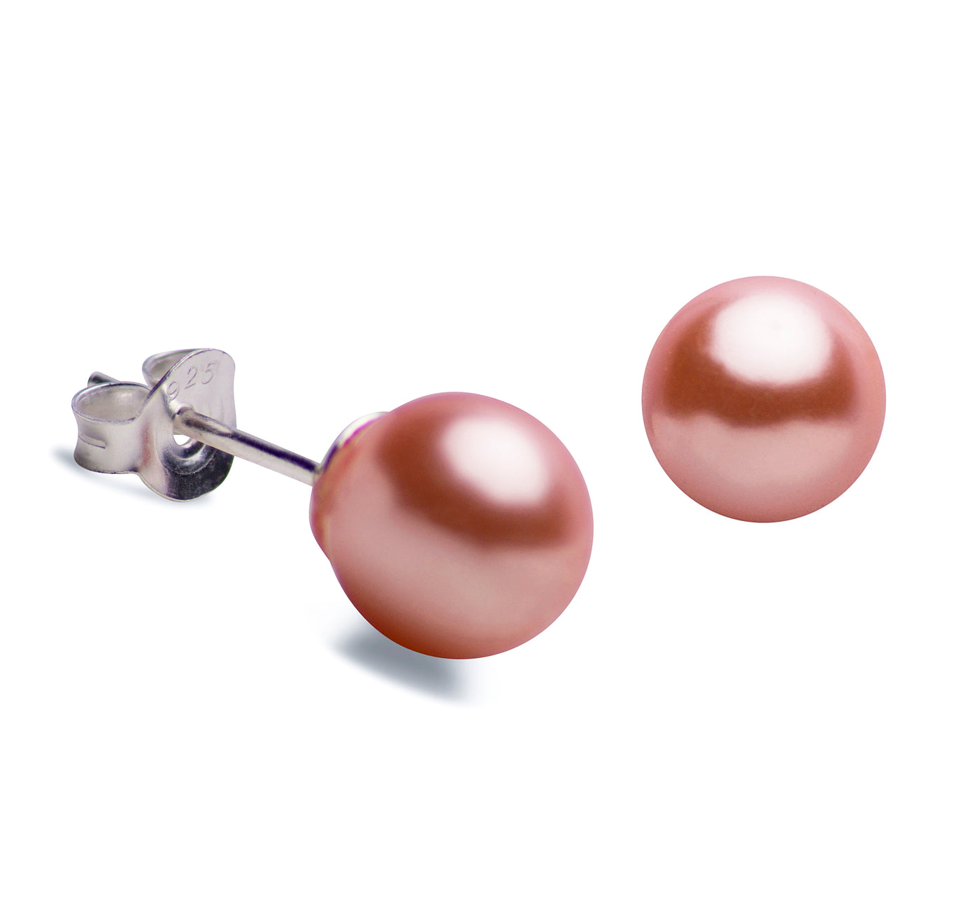 Peach South Seas Pearl Earrings | SilverAndGold