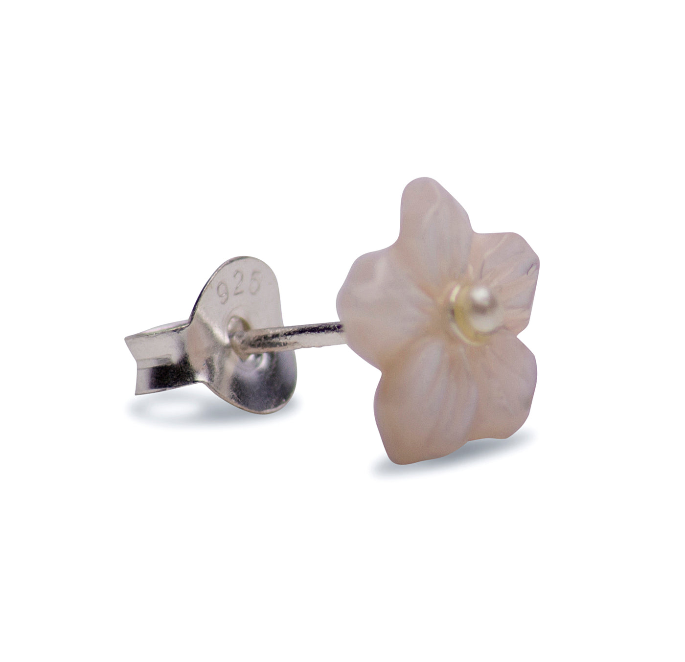 Mother of Pearl Flower Stud Earrings | SilverAndGold