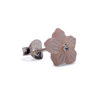 Mother of Pearl Flower Stud Earrings | SilverAndGold