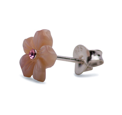 Mother of Pearl Flower Stud Earrings | SilverAndGold