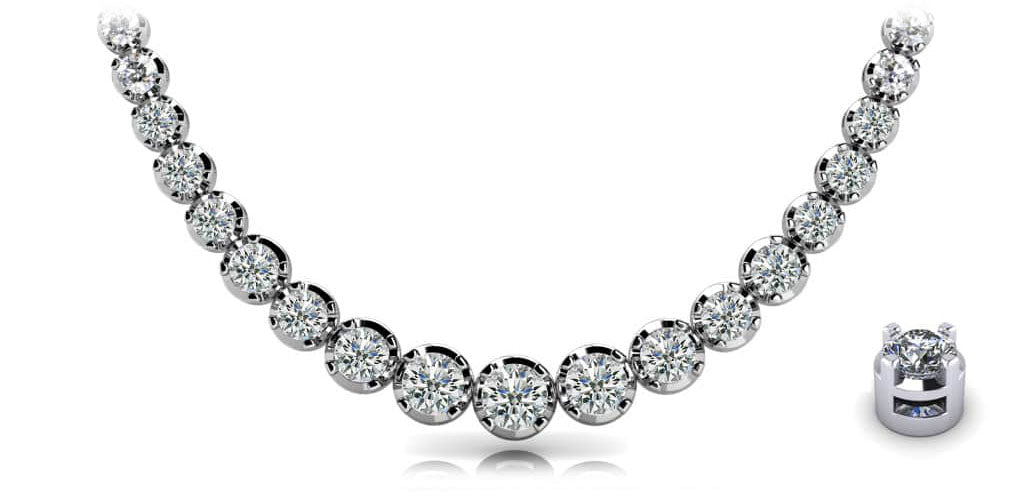 18K White Gold Diamond Necklace