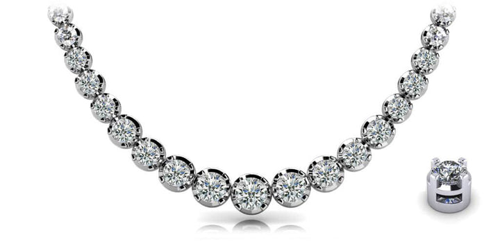 18K White Gold Diamond Necklace
