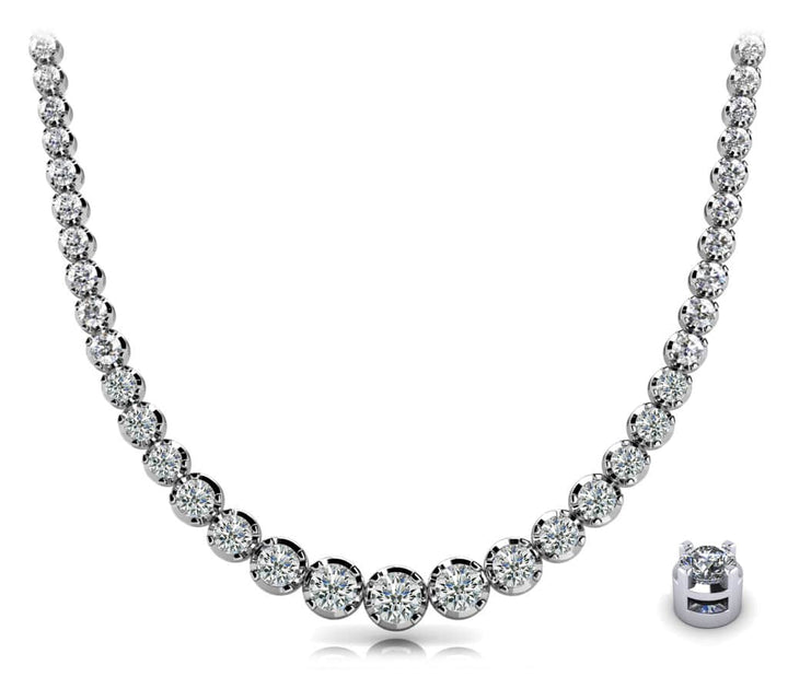 18K White Gold Diamond Necklace