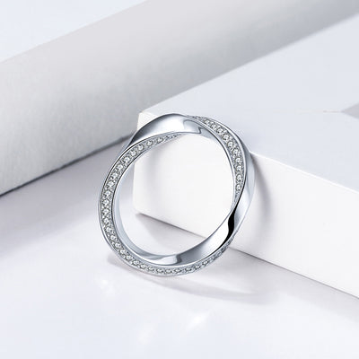 Diamond Simulant Silver Eternity Band