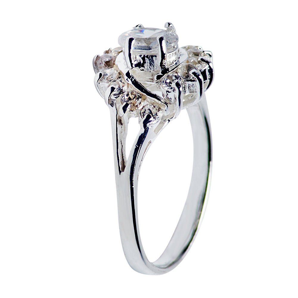 Distinctive Sterling Silver & Cubic Zirconia Ring