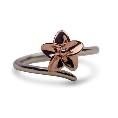 Two Tone Plumeria Flower Ring