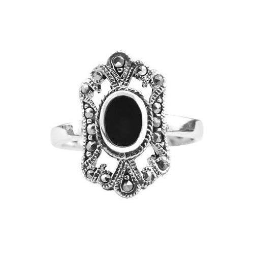 Sterling & Black Onyx Solitaire Ring - SilverAndGold.com Silver And Gold