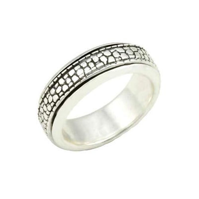 Silver Spinner Ring: Alligator Skin - SilverAndGold.com Silver And Gold