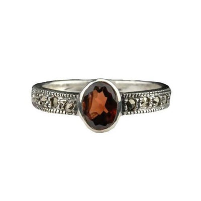 Solitaire Garnet Ring - SilverAndGold.com Silver And Gold