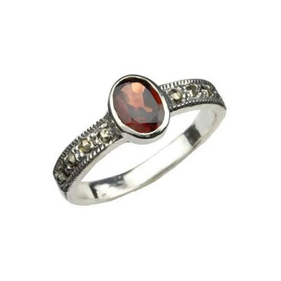 Solitaire Garnet Ring - SilverAndGold.com Silver And Gold