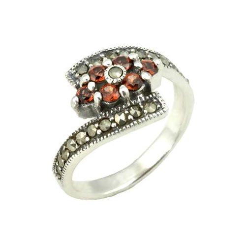 Silver and Garnet Gemstone Ring - SilverAndGold.com Silver And Gold