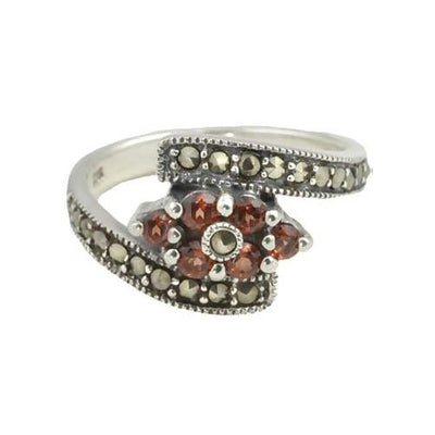 Silver and Garnet Gemstone Ring - SilverAndGold.com Silver And Gold