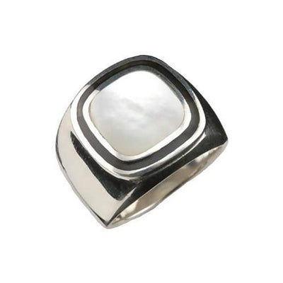 Solitaire Mother of Pearl Ring - SilverAndGold.com Silver And Gold