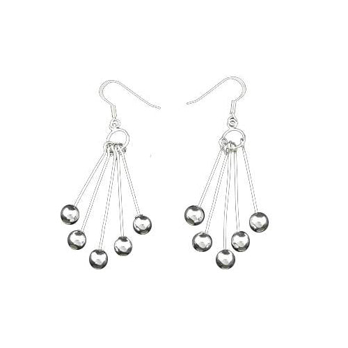 Sterling Silver Five Silver Orb Dangle Earrings | SilverAndGold