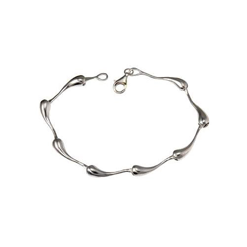 Large Sterling Silver Teardrop Style Bracelet - SilverAndGold.com Silver And Gold