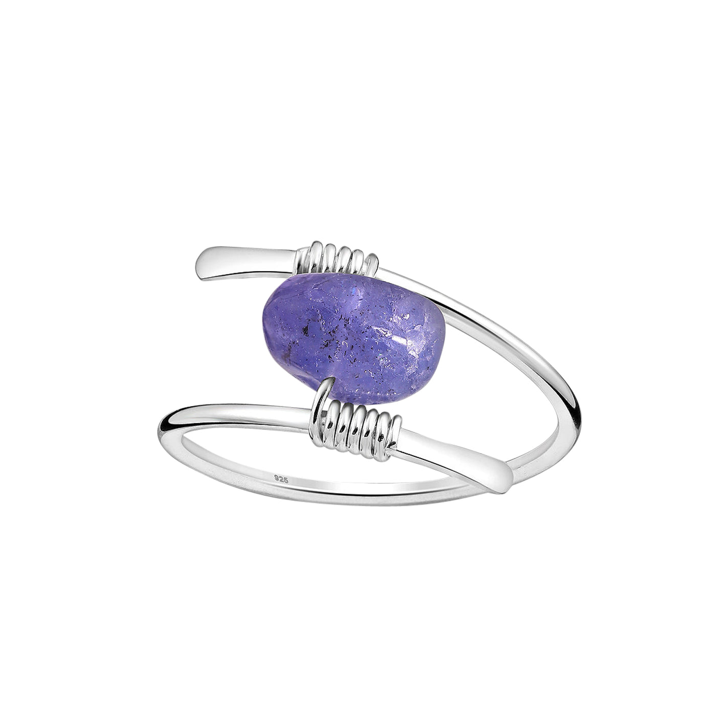 Rough Cut Tanzanite Silver Ring