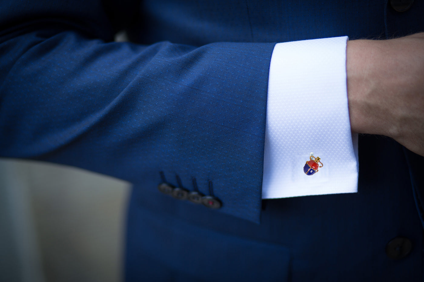 Scarab Beetle Gold Plated Sterling Silver Cufflinks | SilverAndGold