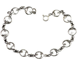 Full Moon and Star Bracelet - SilverAndGold.com Silver And Gold