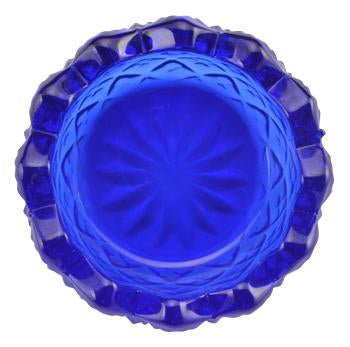 Cobalt Blue Sawtooth Hand Pressed Glass Ring Holder